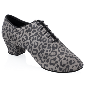 Obrazek H460 Thunder | Grey/Black Leopard Print Leather | Men's Latin Dance Shoes