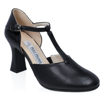 Picture of Rachel (Hook Buckle - Pyramid Rubber Sole) | Black Leather